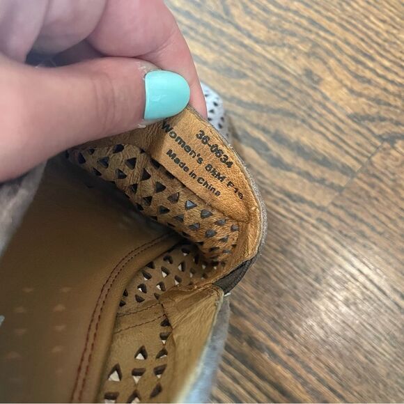 TRASK Ali Perforated Metallic Pewter Gray Leather Slip On Loafers - Picture 12 of 12